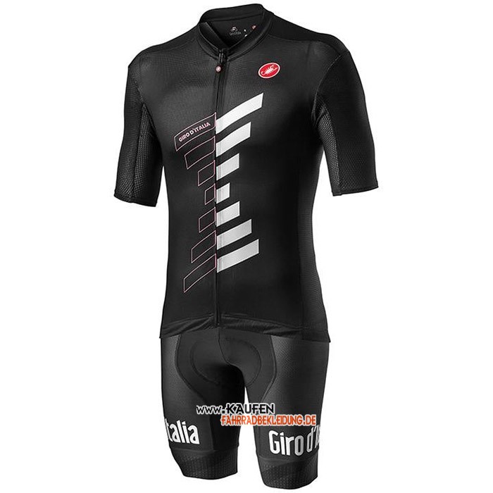 Giro d'Italia Kurzarmtrikot 2020 und Kurze Tragerhose Shwarz Wei